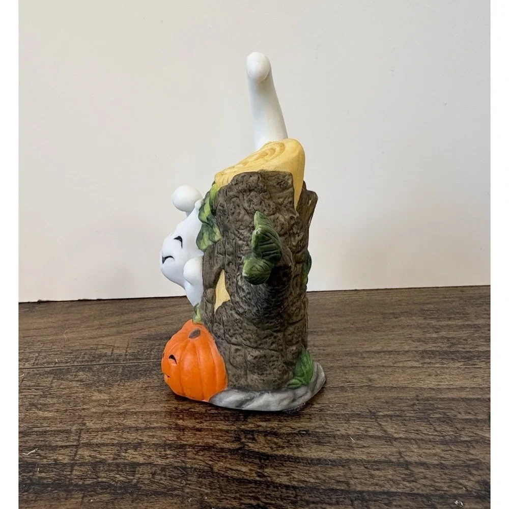 PartyLite Ceramic Halloween Ghost 3.75" Candle Snuffer P7025 Tree Pumpkin - Picture 2 of 9